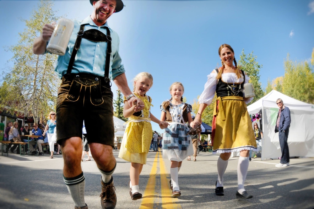 family in breck during oktoberfest