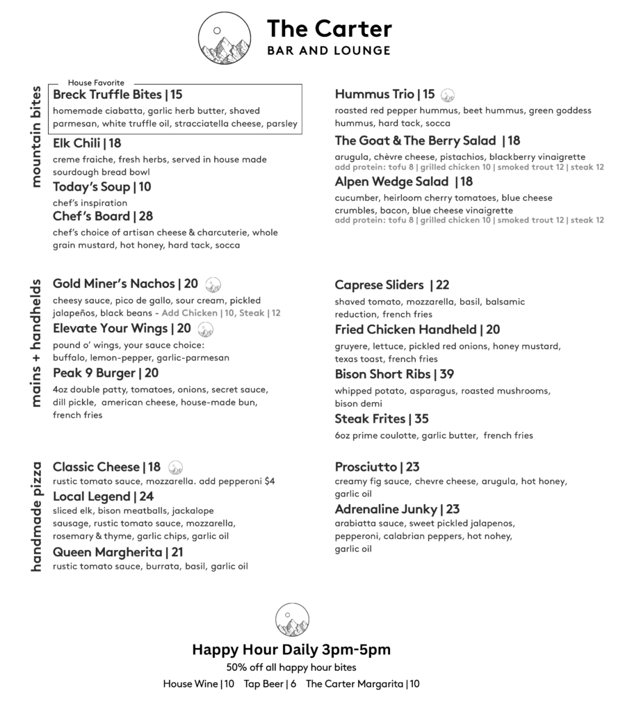The Carter Menu