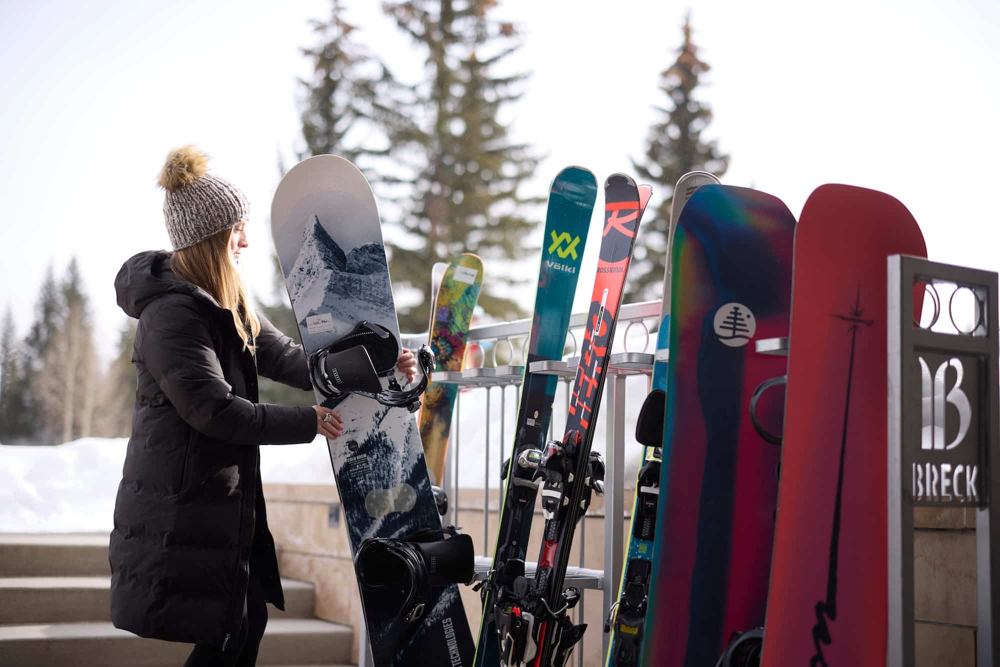 Skiers on the patio after a day on the mountain