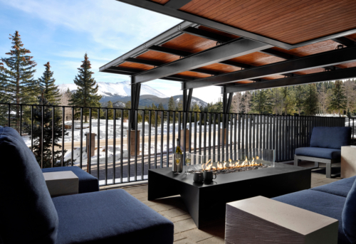 Hotel Alpenrock patio in Breckenridge